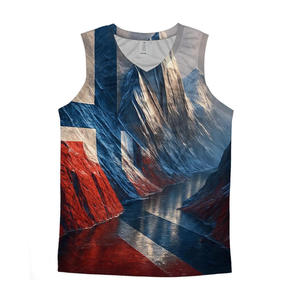 Norwegian Fjord Metallic Flag Peaks stylish racerback tanks