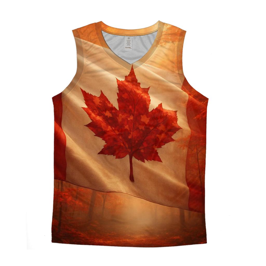 Canadian Maple Forest Fabric Flag Breeze custom tank tops