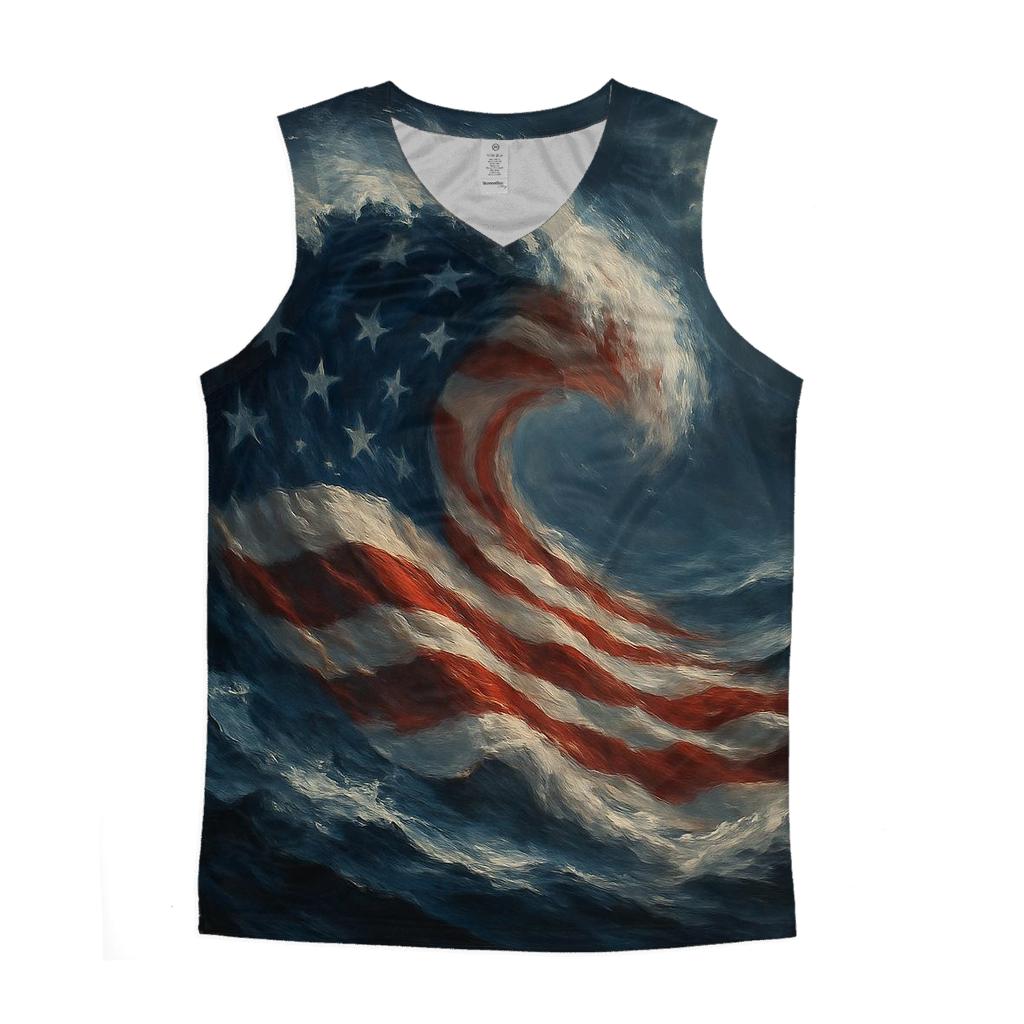 Ocean Tides Of Freedom cotton sleeveless tops