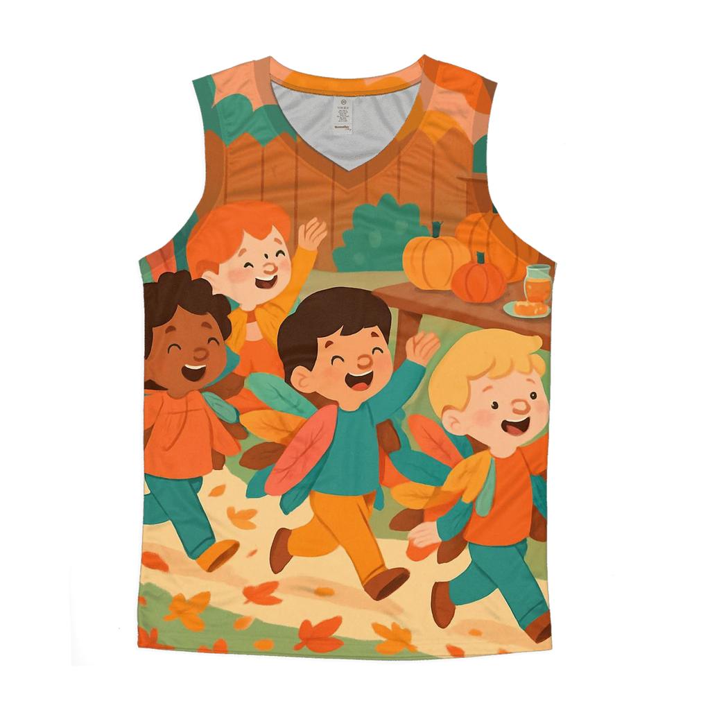 Little Turkeys Backyard Leaf Parade personalized athletic tanks