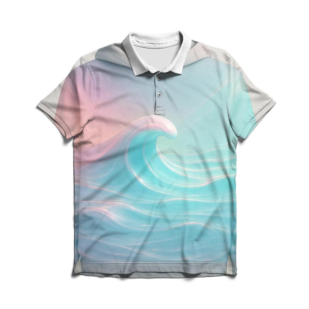 Celestial Tide Gradient branded logo polo shirts