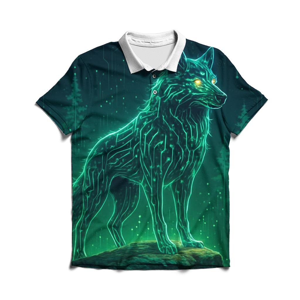 Forest Circuit Alpha Wolf designer slim fit polos