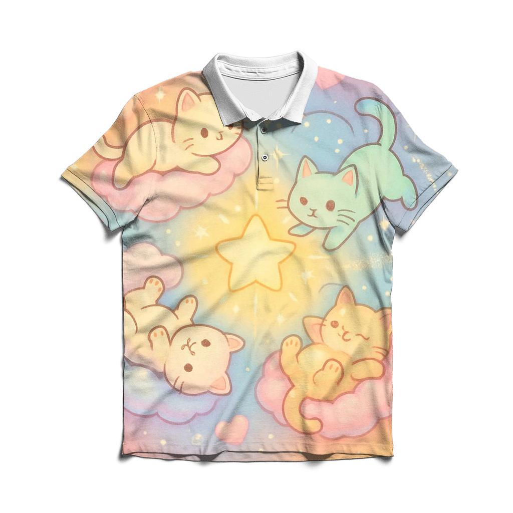 Cotton Candy Cloud Kitten Carousel classic pique polos