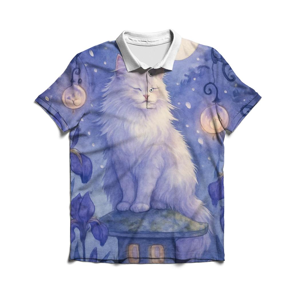 Moonlit Garden Oracle Cat branded logo polo shirts