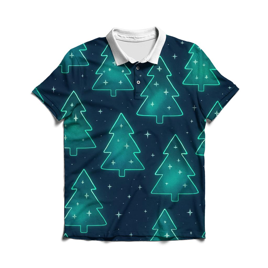 Aurora Christmas Tree Constellation Scatter stylish collar polo tees