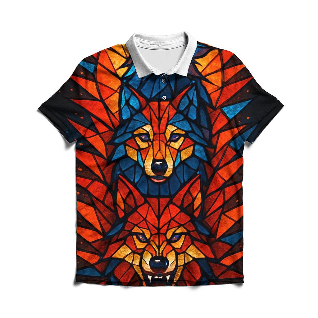Totem Glass Shard Wolf Pack stylish collar polo tees
