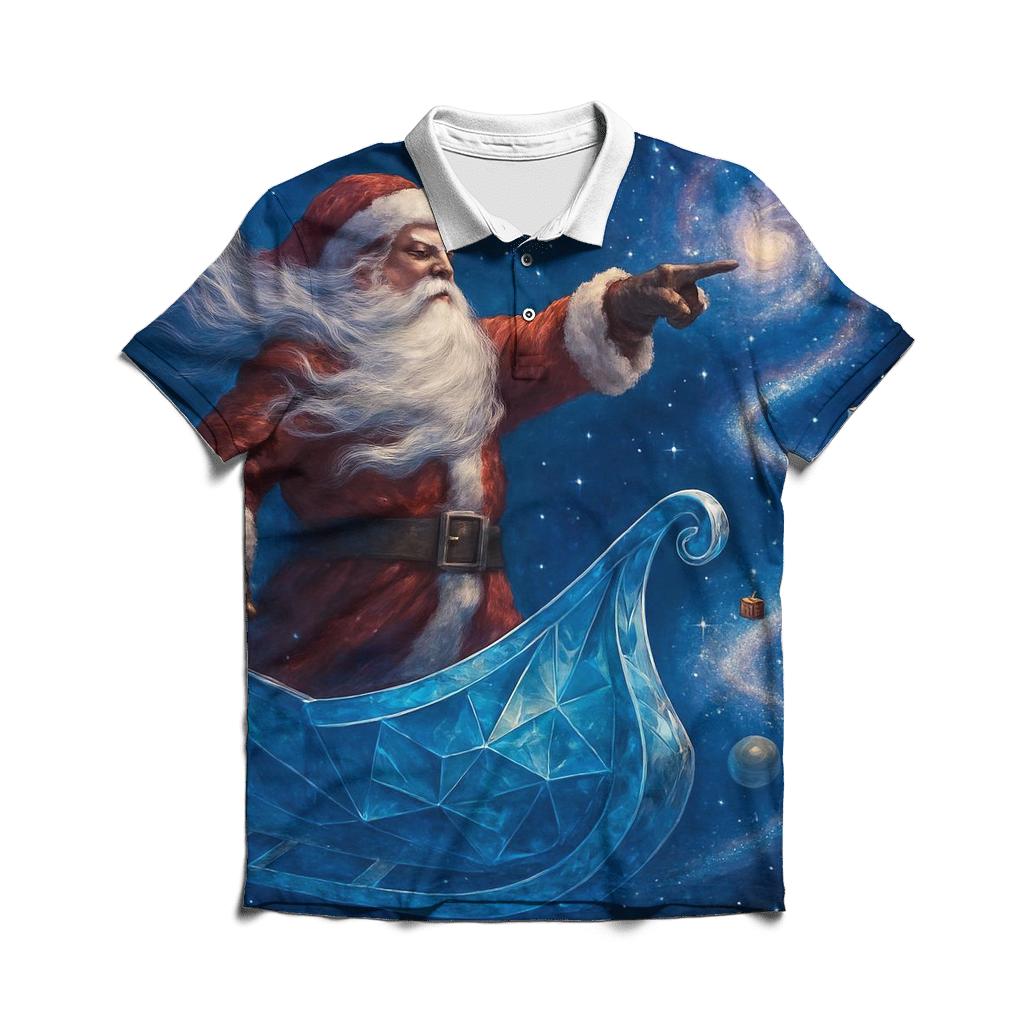 Galactic Starlight Captain Santa personalized polo shirts