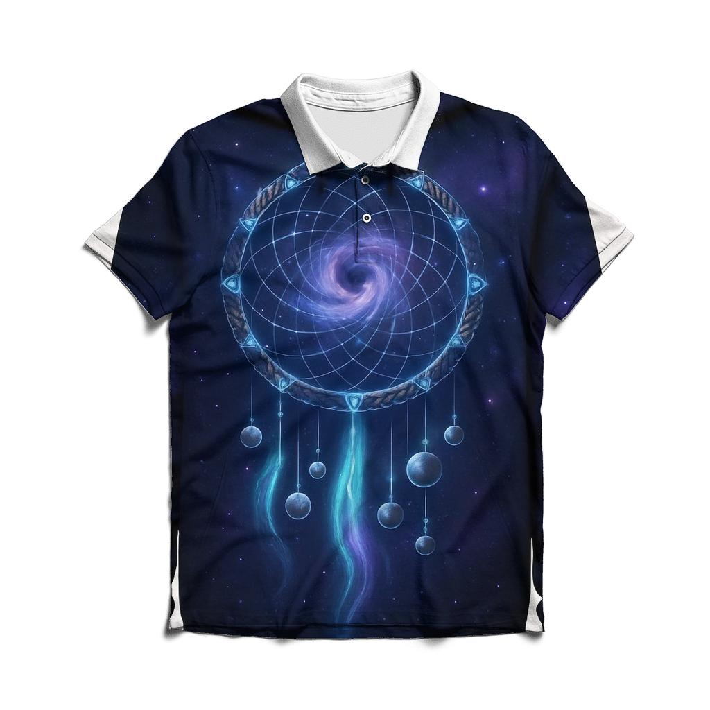 Galactic Dreamcatcher Portal premium cotton polo shirts