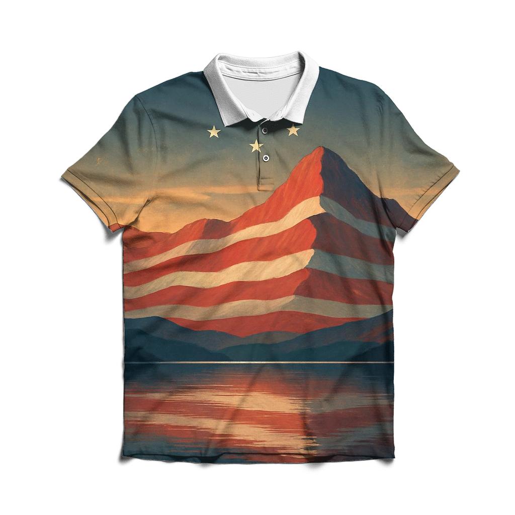 Mountain Echo Of The Flag branded logo polo shirts