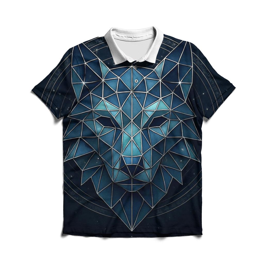 Star Forge Geometric Wolf stylish collar polo tees