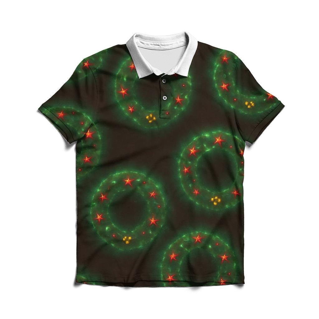 Halo Wreath Nebula Ring Tiling custom polo shirts