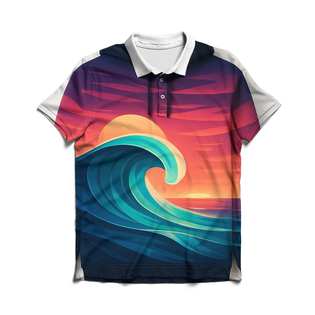 Tidal Prism Sundown embroidered polo tops
