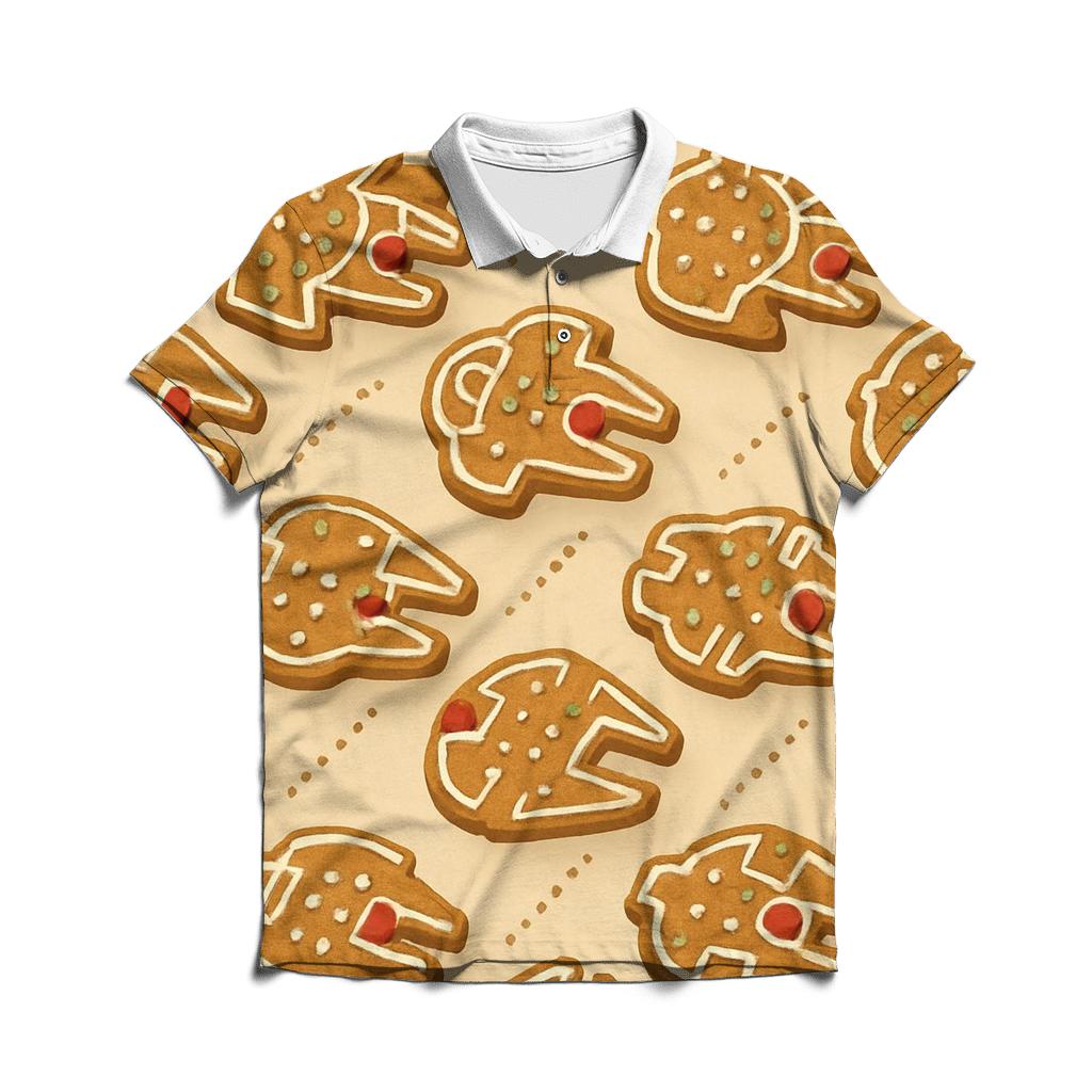 Gingerbread Starship Constellation Grid personalized polo shirts