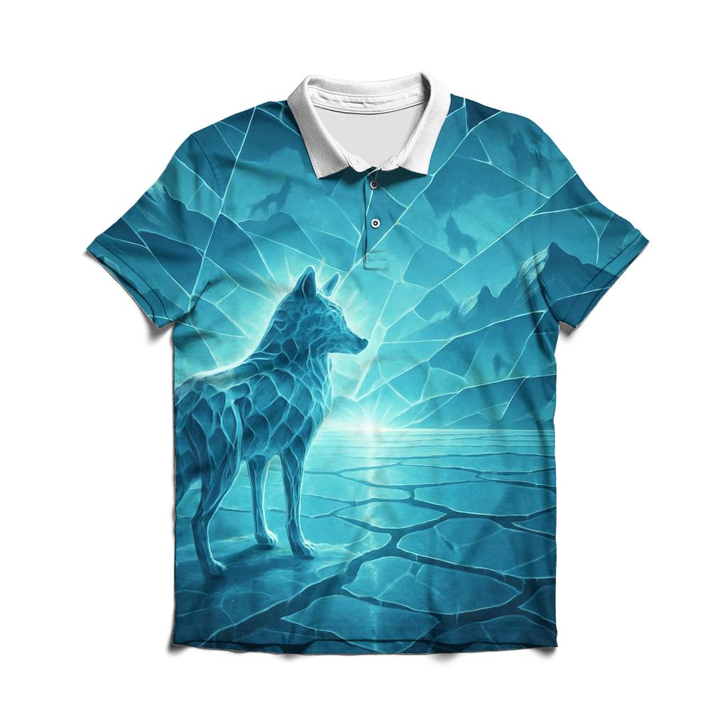 Icy Fracture Horizon Wolf stylish collar polo tees