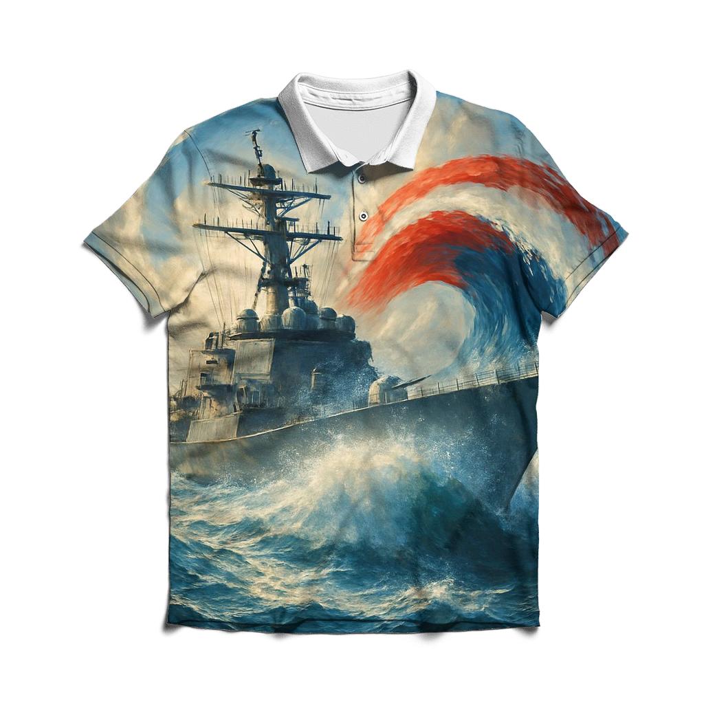 Waves Of Freedom At Sea personalized polo shirts