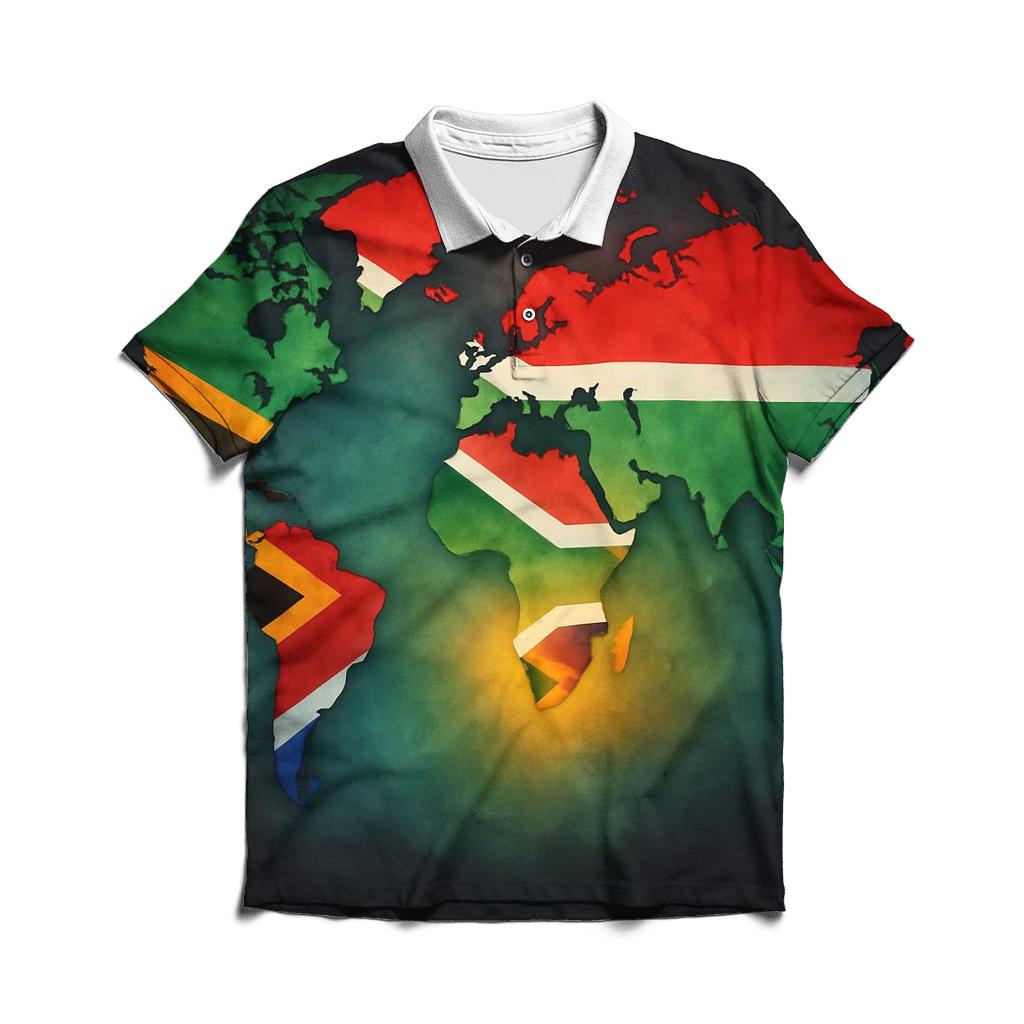 South African Spectrum World Map Gradient stylish collar polo tees