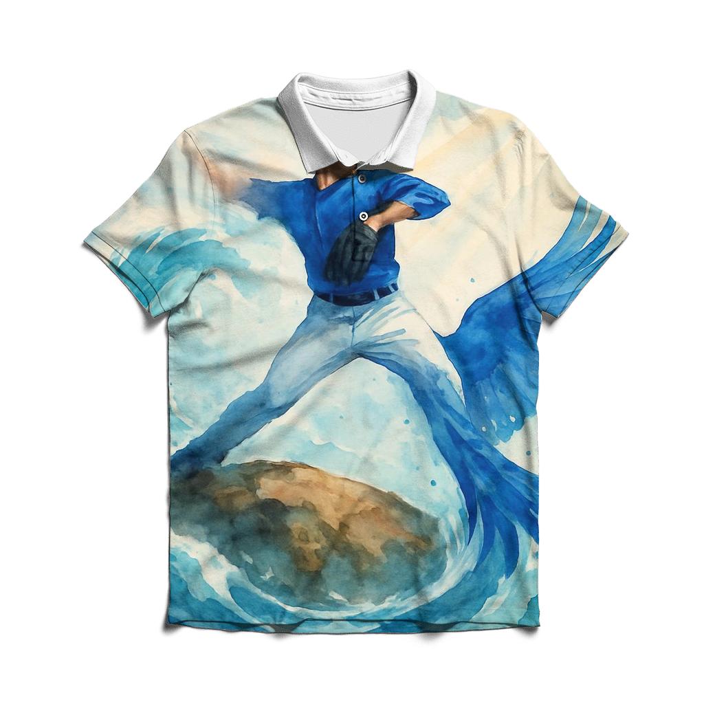 Ocean Windup Blue Jays Tidal Pitch designer slim fit polos