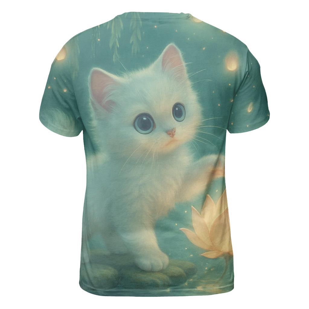 Lantern Garden Dream Kitten vibrant all-over design tees