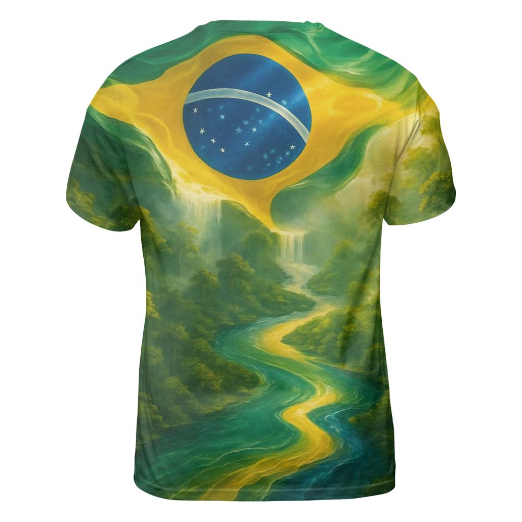 Brazilian Rainforest Flag River Dream trendy printed shirt styles
