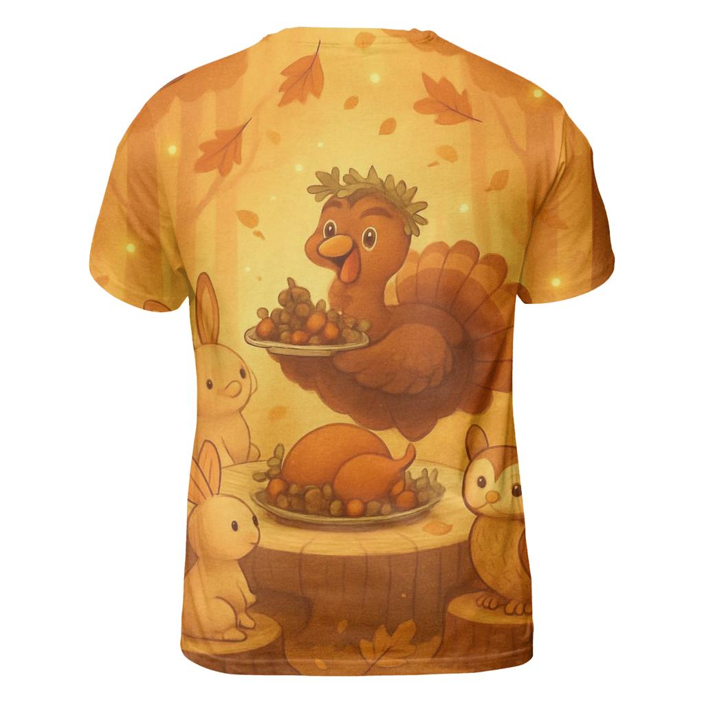 Woodland Friends Autumn Banquet trendy printed shirt styles