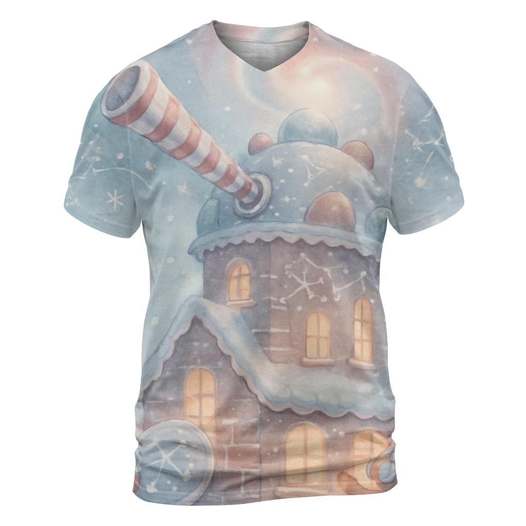 Nebula Gingerbread Observatory statement graphic shirts