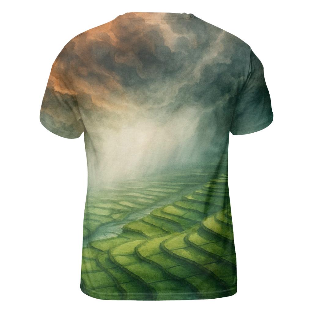 Indian Monsoon Abstract Flag Sky vibrant all-over design tees