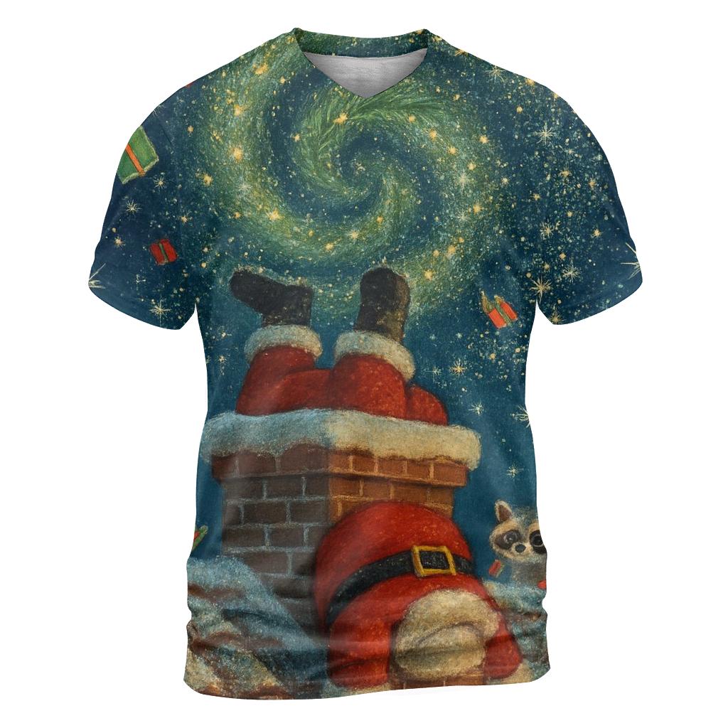 Starry Chimney Mishap On The Rooftop artistic all-over print tops