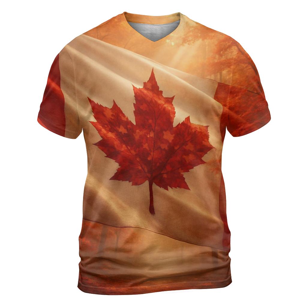 Canadian Maple Forest Fabric Flag Breeze personalized full print shirts