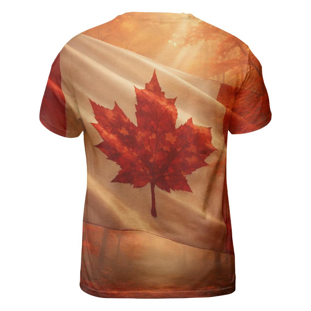 Canadian Maple Forest Fabric Flag Breeze personalized full print shirts