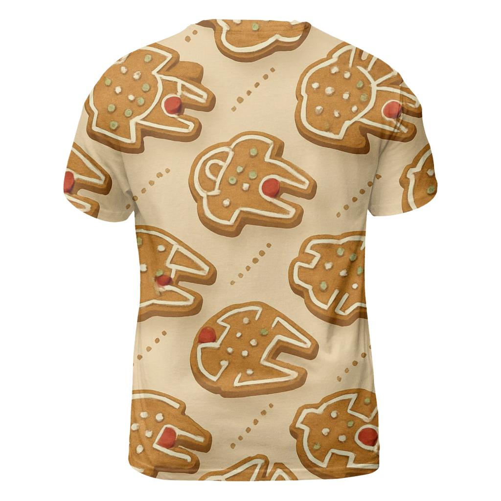 Gingerbread Starship Constellation Grid designer pattern shirts