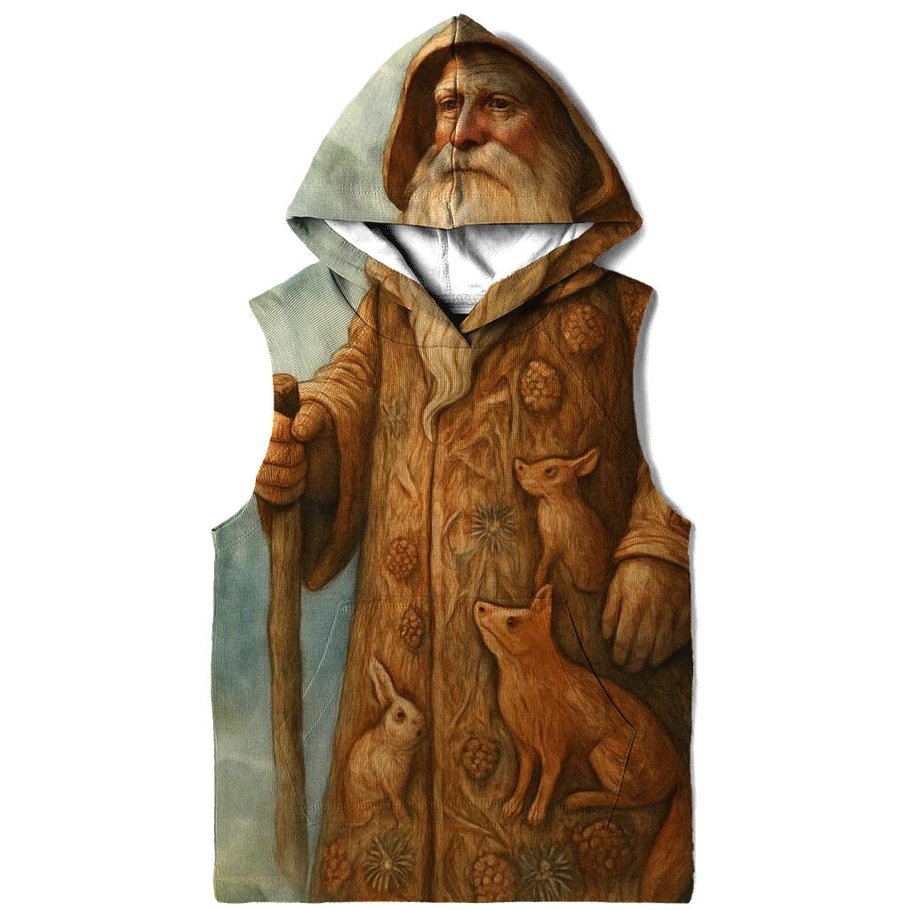 Forest Guardian Woodcarved Santa designer hoodies