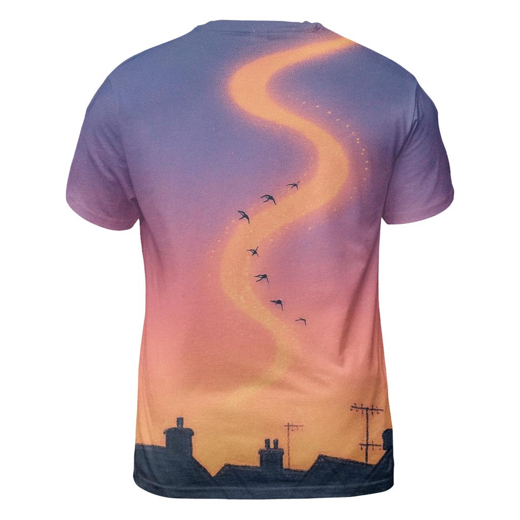 Sky Path Over Rooftops unique graphic print tees