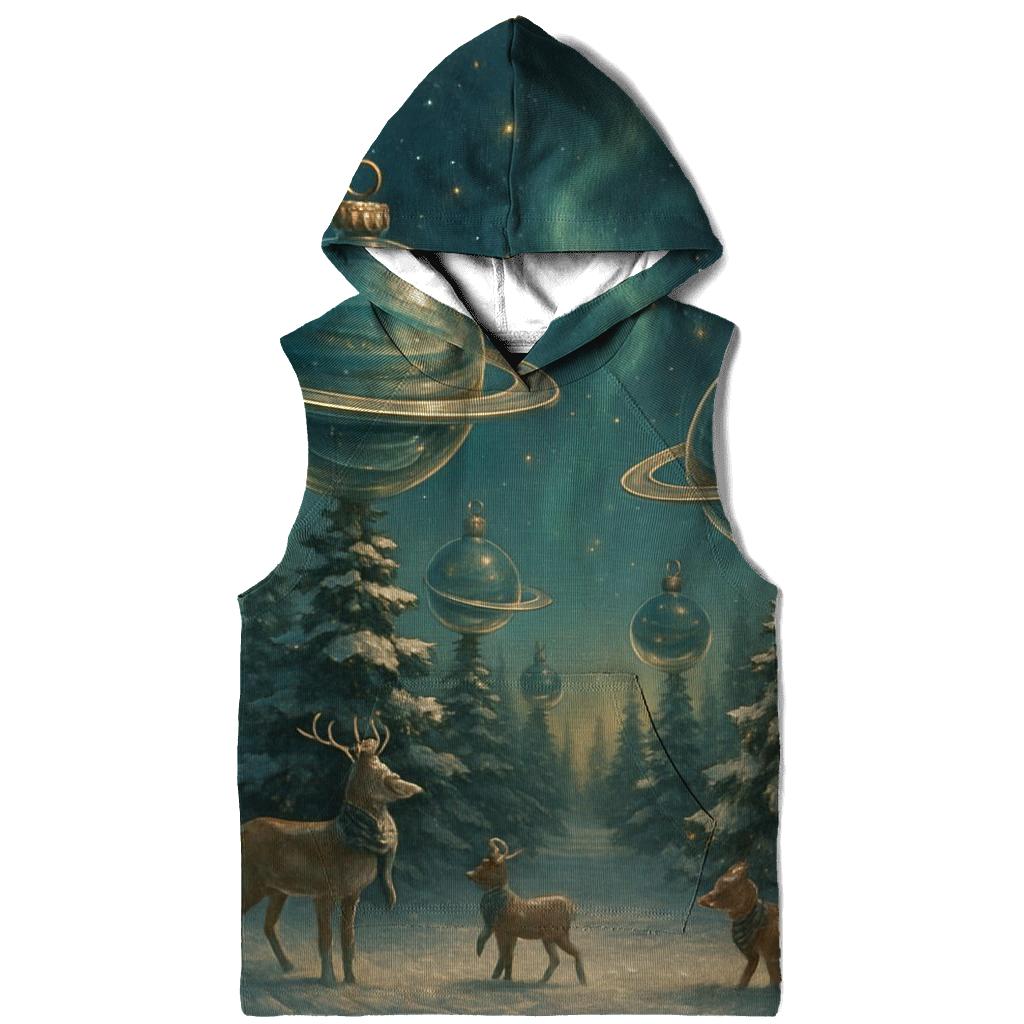 Saturn Ornament Snow Globe Forest zip-up hoodies