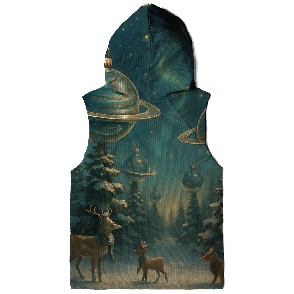 Saturn Ornament Snow Globe Forest zip-up hoodies