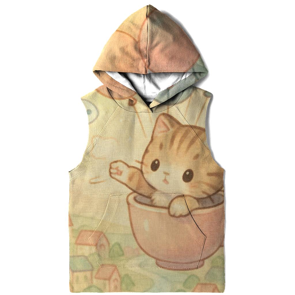 Pastel Balloon Voyager Cat zip-up hoodies