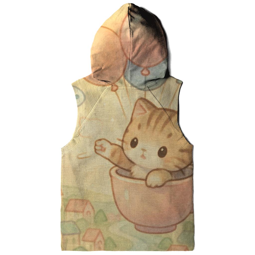 Pastel Balloon Voyager Cat zip-up hoodies