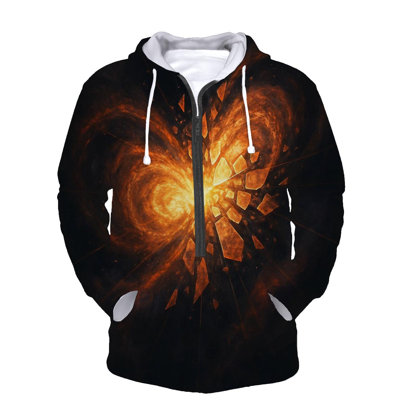Fractured Halo Of The Twin Galaxies embroidered hoodies
