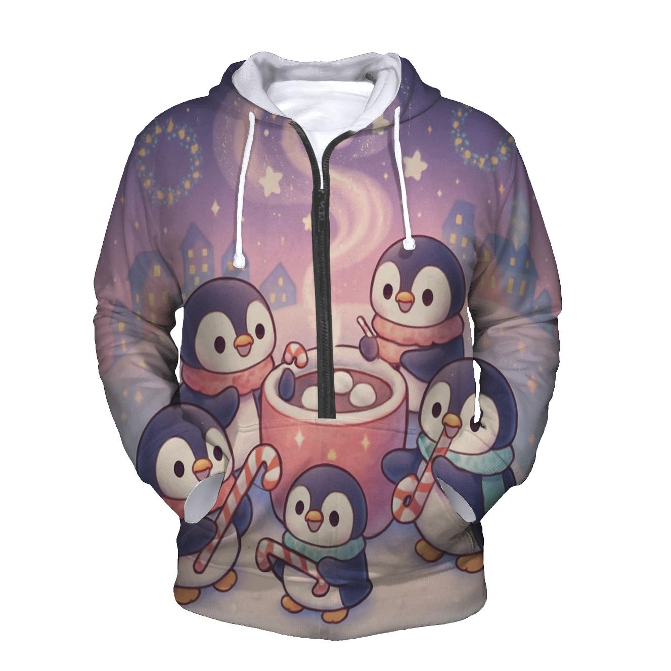 Galaxy Cocoa With Polar Penguin Band hoodies fashion