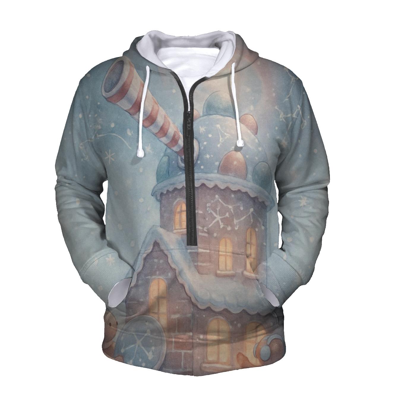 Nebula Gingerbread Observatory zip-up hoodies