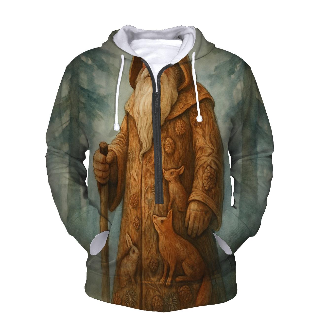 Forest Guardian Woodcarved Santa hoodie trends