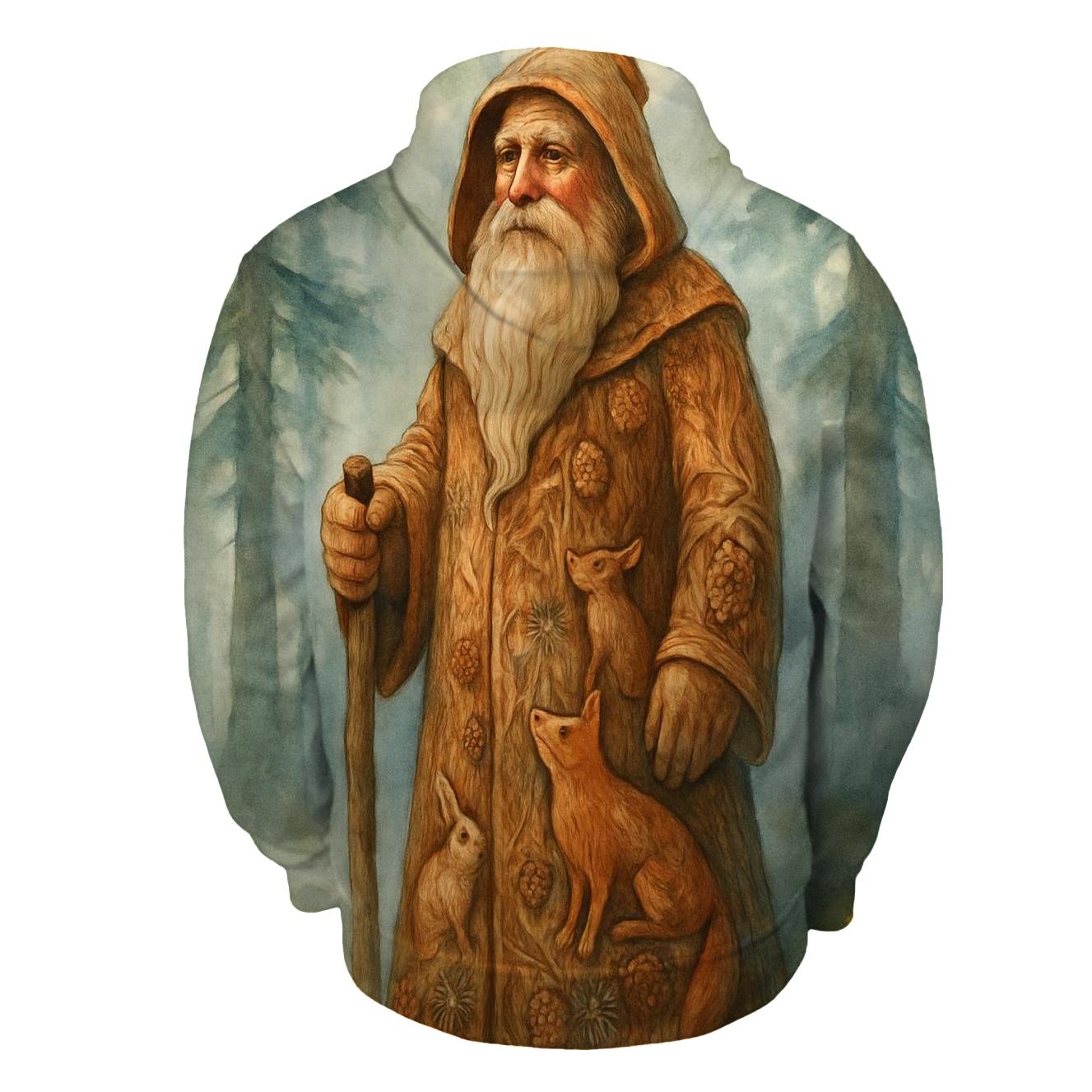 Forest Guardian Woodcarved Santa hoodie trends