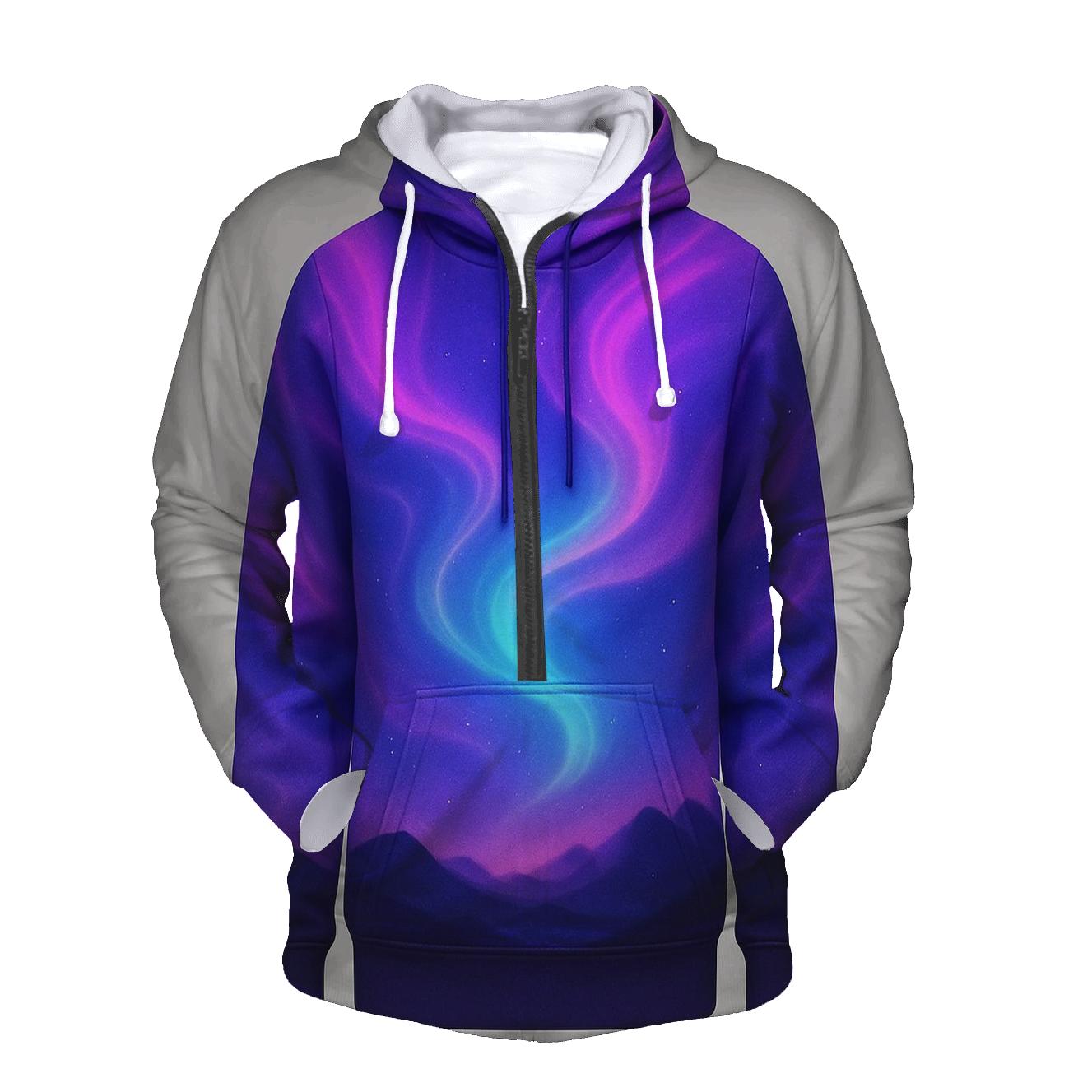 Prismatic Aurora Drift embroidered hoodies