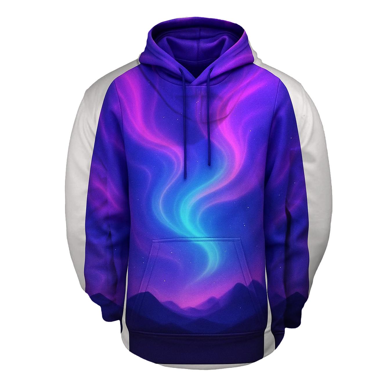 Prismatic Aurora Drift embroidered hoodies