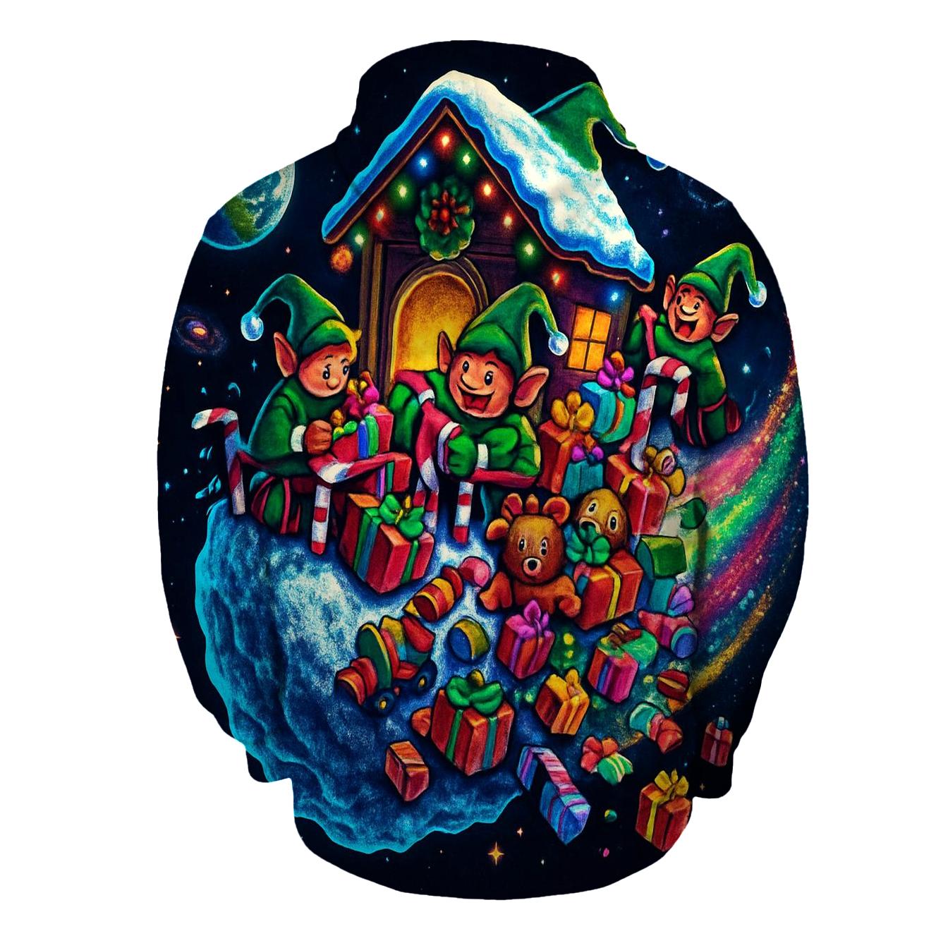 Aurora Elf Workshop On A Comet premium hoodies
