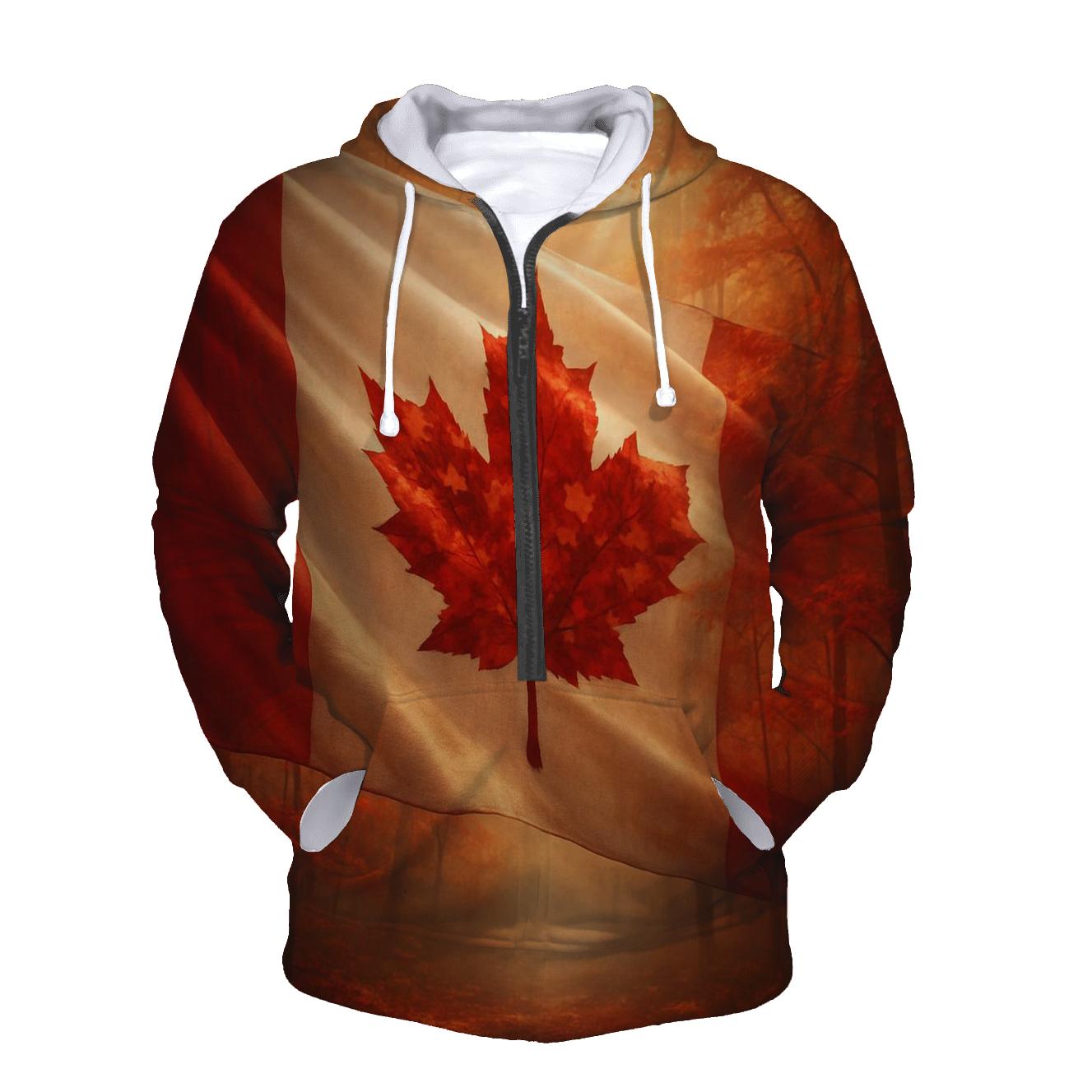 Canadian Maple Forest Fabric Flag Breeze pullover hoodies