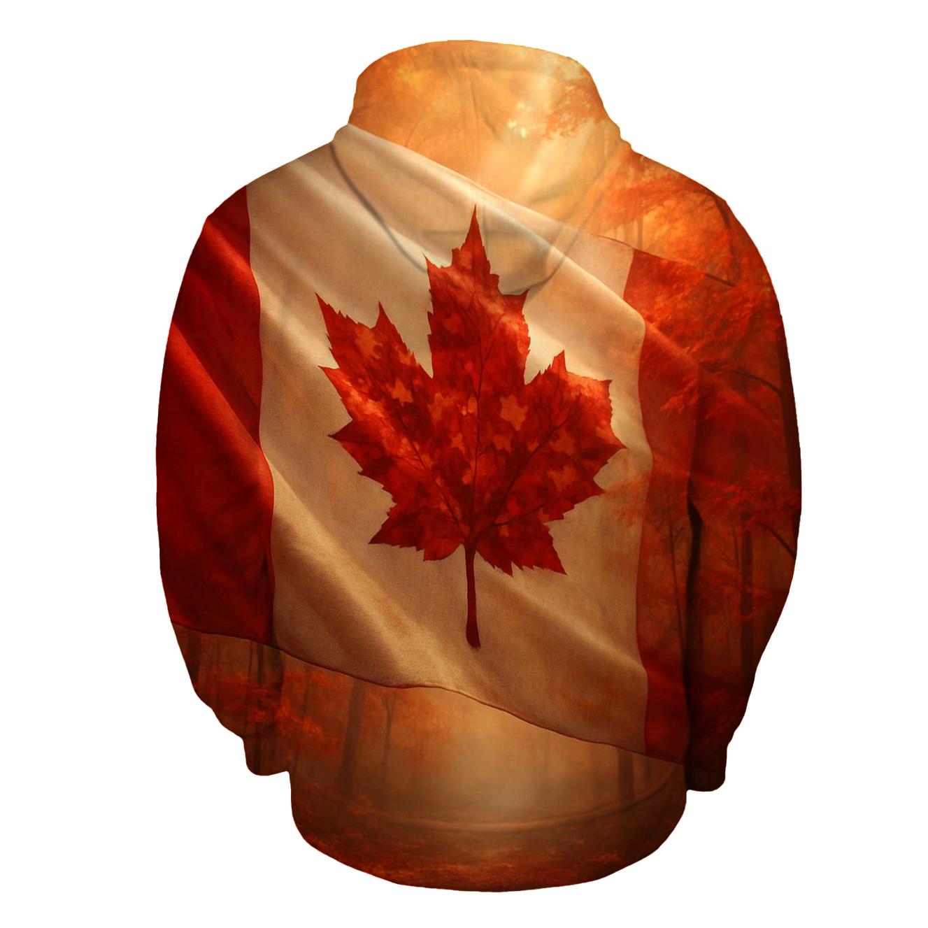 Canadian Maple Forest Fabric Flag Breeze pullover hoodies