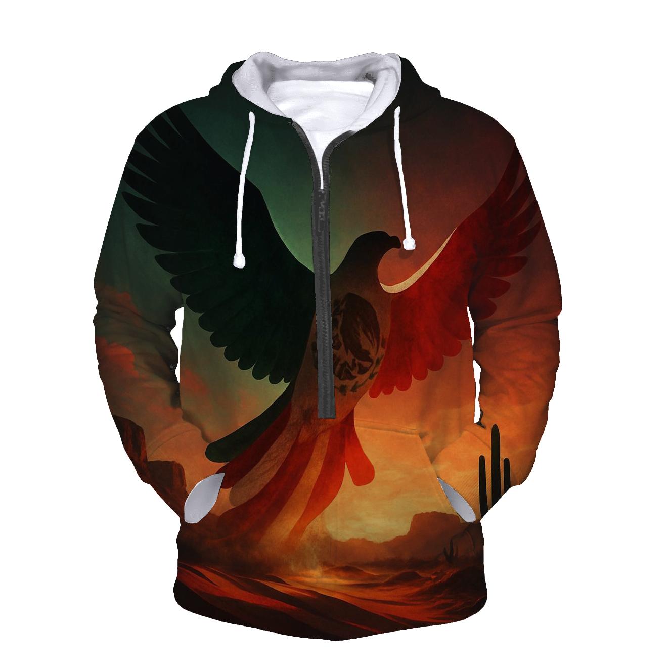 Mexican Desert Eagle Flag Mirage zip-up hoodies