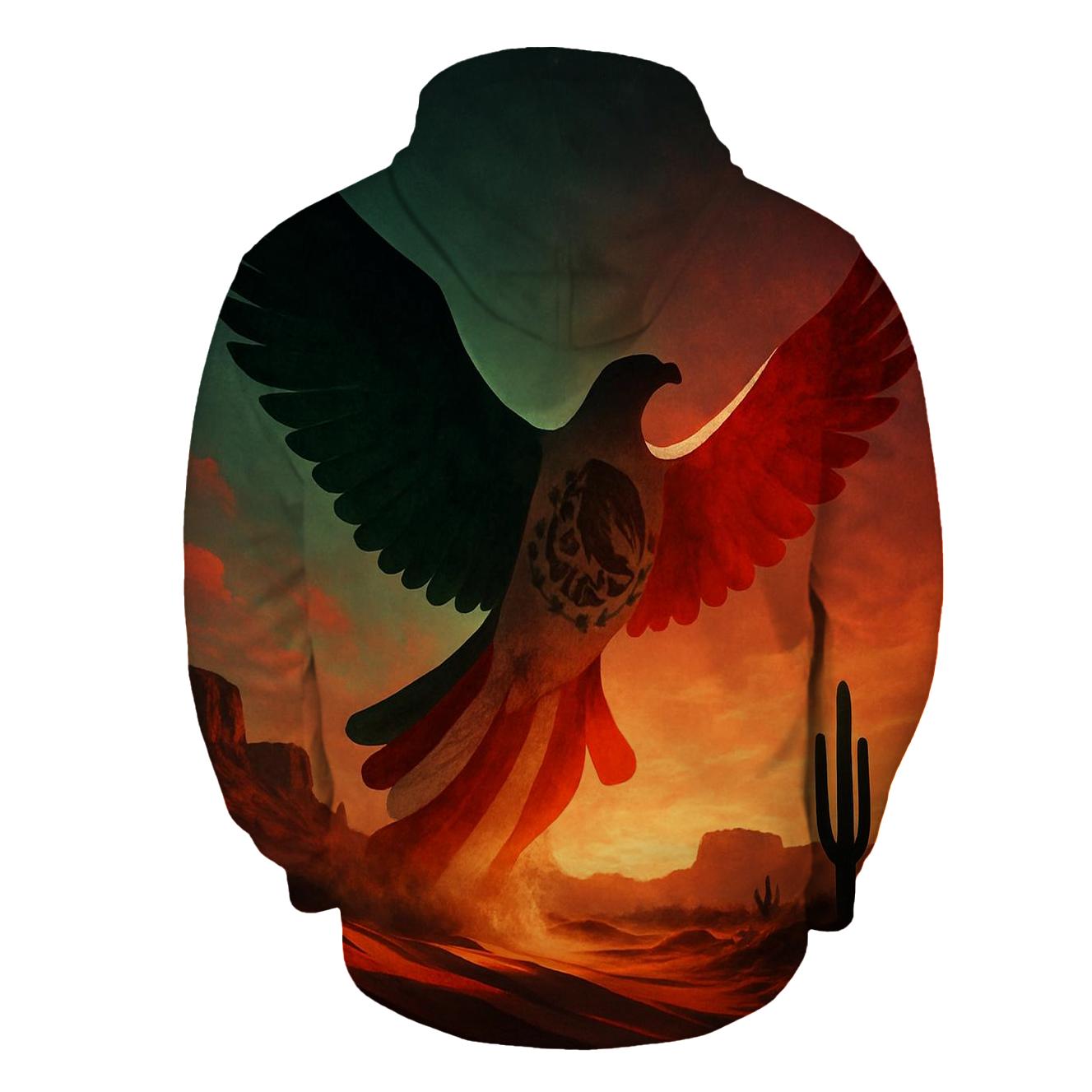Mexican Desert Eagle Flag Mirage zip-up hoodies