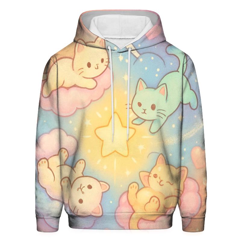 Cotton Candy Cloud Kitten Carousel zip-up hoodies