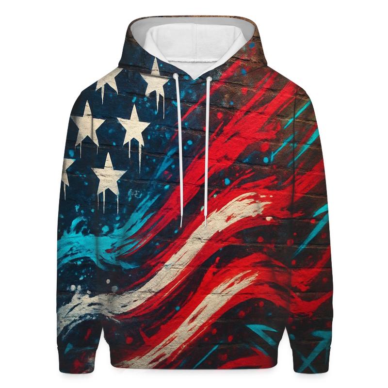 Urban Graffiti Flag Surge embroidered hoodies
